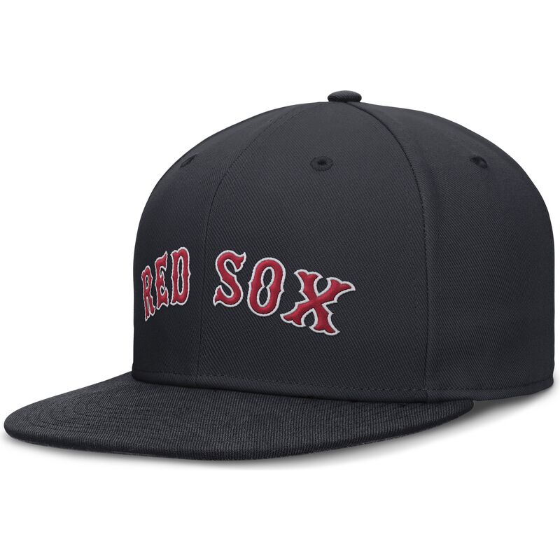 marineblaue-flache-fitted-kappe-dri-fit-true-structured-round-bill-von-boston-red-sox-mlb-von-nike