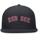 marineblaue-flache-fitted-kappe-dri-fit-true-structured-round-bill-von-boston-red-sox-mlb-von-nike