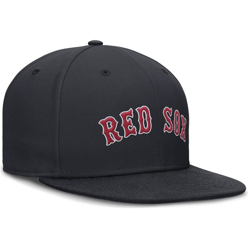 marineblaue-flache-fitted-kappe-dri-fit-true-structured-round-bill-von-boston-red-sox-mlb-von-nike