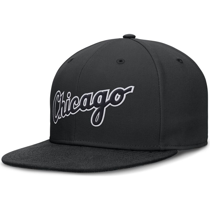 gorra-plana-negra-ajustada-dri-fit-true-structured-round-bill-de-chicago-white-sox-mlb-de-nike