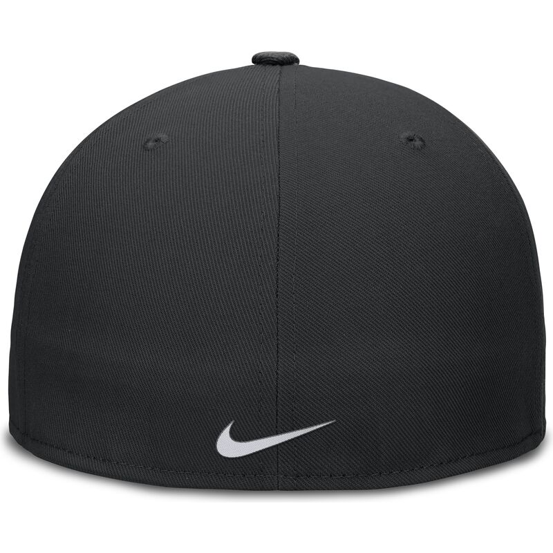 schwarze-flache-fitted-kappe-dri-fit-true-structured-round-bill-der-chicago-white-sox-mlb-von-nike schwarze-flache-fitted-kappe-dri-fit-true-structured-round-bill-der-chicago-white-sox-mlb-von-nike