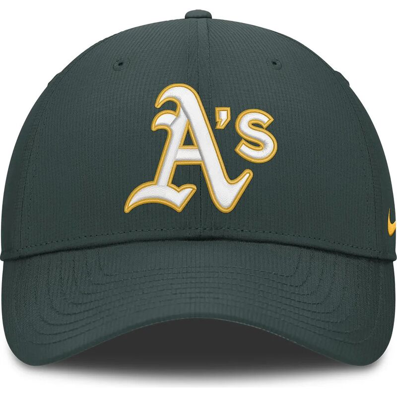 gorra-curva-verde-ajustable-club-structured-uv-poly-ripstop-de-oakland-athletics-mlb-de-nike