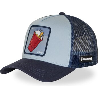 Čepice zaoblená modrá snapback DRK03 BEEB Beer Pong Koktejly Capslab