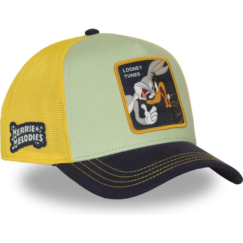 mehrfarbige-trucker-kappe-bugs-bunny-und-daffy-duck-loo13-badb-looney-tunes-von-capslab