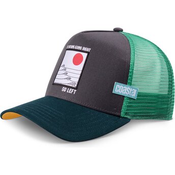 Čepice zaoblená zelená snapback Go Left HFT Coastal