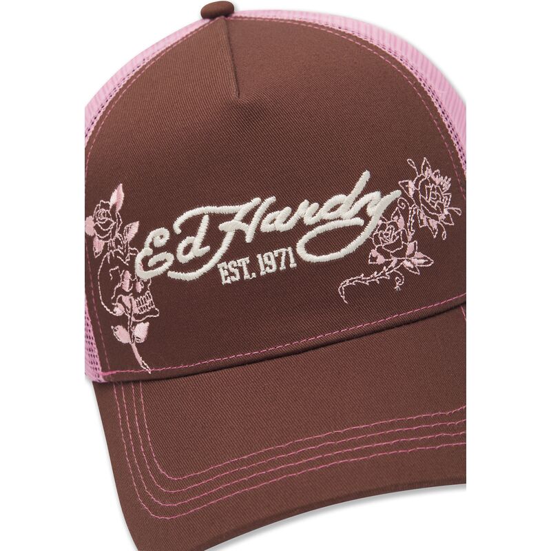 cepice-zaoblena-hneda-snapback-rosa-skull-and-roses-ed-hardy