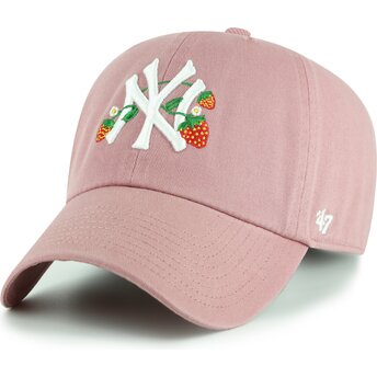 Čepice zaoblená růžová nastavitelný pro děti Clean Up Icon Alt Strawberry New York Yankees MLB 47 Brand