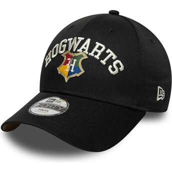 Čepice zaoblená černá snapback pro děti 9FORTY Wordmark Hogwarts Harry Potter New Era