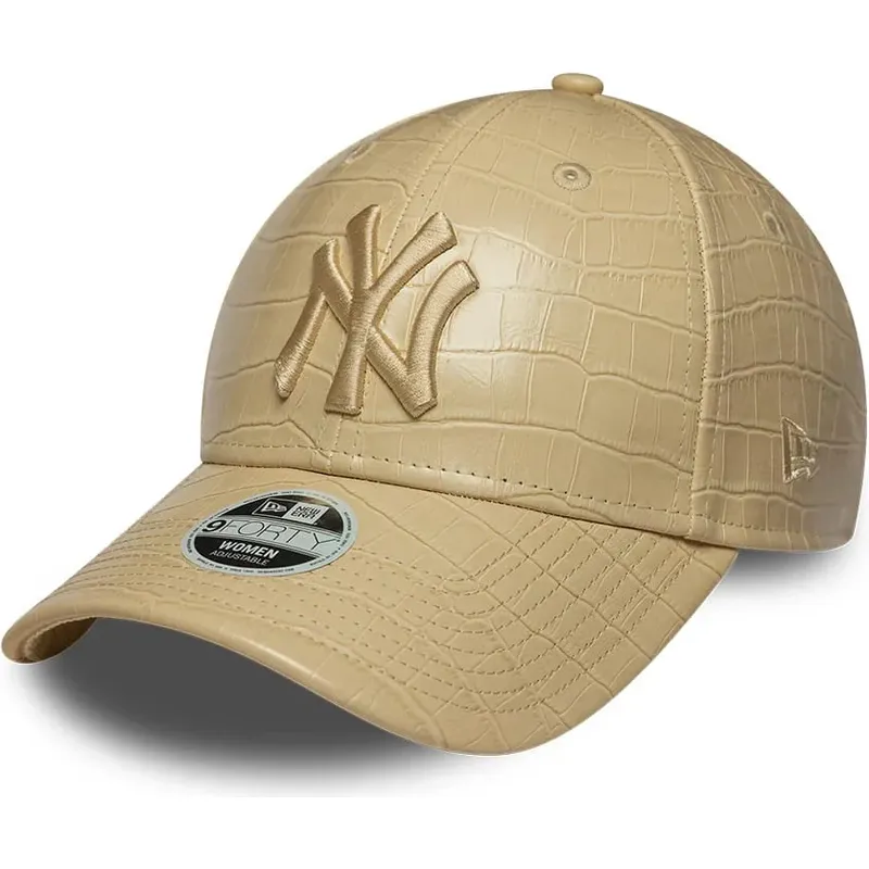 cepice-zaoblena-bezova-nastavitelny-9forty-pu-pattern-new-york-yankees-mlb-new-era