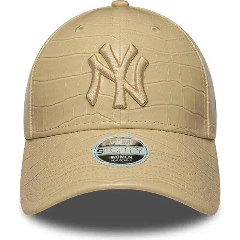 cepice-zaoblena-bezova-nastavitelny-9forty-pu-pattern-new-york-yankees-mlb-new-era