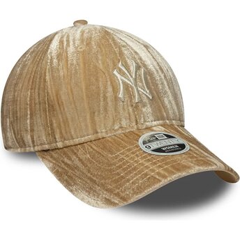 Čepice zaoblená béžová nastavitelný 9TWENTY Velour New York Yankees MLB New Era
