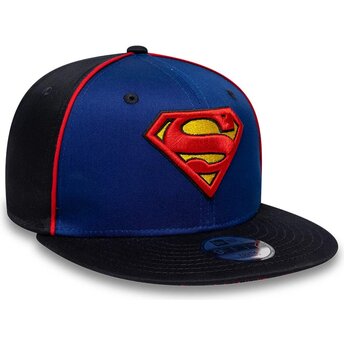 Čepice rovná modrá snapback pro děti 9FIFTY Piping Superman DC Comics New Era