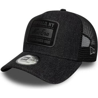 Čepice zaoblená černá snapback A Frame Patch Denim New Era