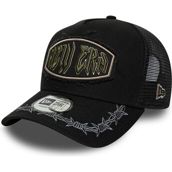 Čepice zaoblená černá snapback E Frame Distressed Patch New Era