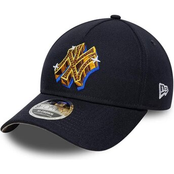Čepice zaoblená námořnická modrá snapback 9FORTY M-Crown A Frame Emblem New York Yankees MLB New Era