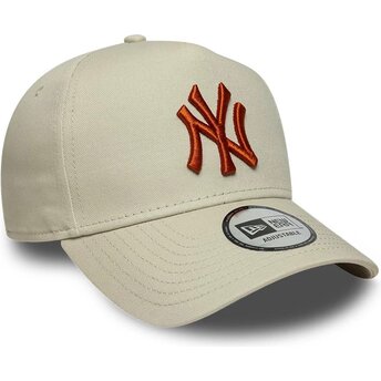 Čepice zaoblená béžová snapback E Frame League Essential New York Yankees MLB New Era
