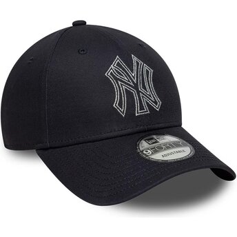 Čepice zaoblená námořnická modrá nastavitelný 9FORTY Metallic Outline New York Yankees MLB New Era