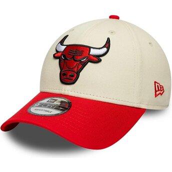 Čepice zaoblená béžová nastavitelný 9FORTY Colour Block Chicago Bulls NBA New Era