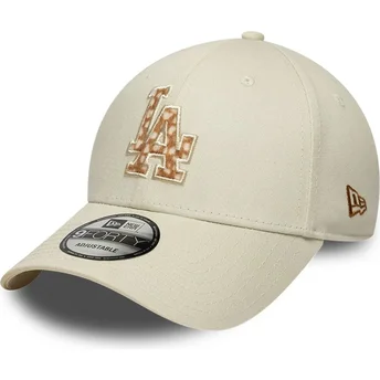 Čepice zaoblená béžová nastavitelný 9FORTY Faux Pony Infill Los Angeles Dodgers MLB New Era