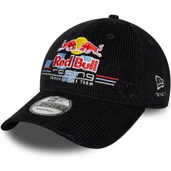 Čepice zaoblená černá nastavitelný 9FORTY Distressed Cord Red Bull Racing Formula 1 New Era