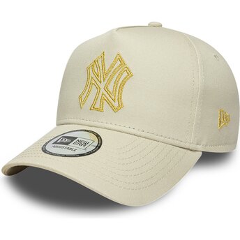 Čepice zaoblená béžová snapback dorado E Frame Metallic Outline New York Yankees MLB New Era