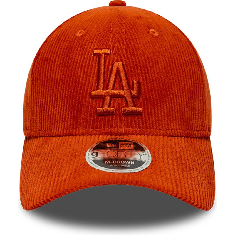 cepice-zaoblena-oranzova-nastavitelny-9forty-m-crown-cord-los-angeles-dodgers-mlb-new-era