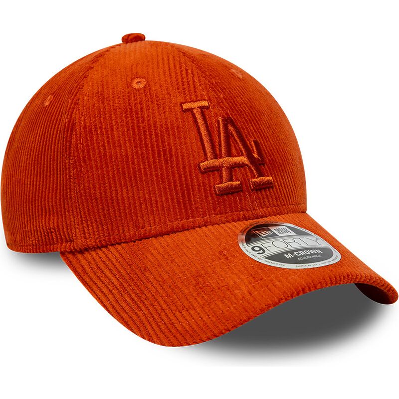 cepice-zaoblena-oranzova-nastavitelny-9forty-m-crown-cord-los-angeles-dodgers-mlb-new-era