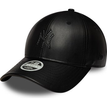 Čepice zaoblená černá snapback 9FORTY M-Crown PU Diamante New York Yankees MLB New Era