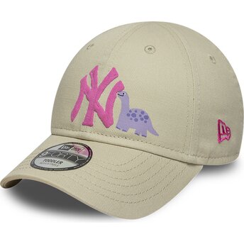 Čepice zaoblená béžová nastavitelný pro děti rosa 9FORTY Dino Icon New York Yankees MLB New Era
