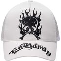 cepice-zaoblena-bila-snapback-gothic-skull-in-flames-ed-hardy
