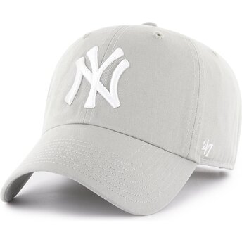 Čepice zaoblená šedá nastavitelný Clean Up No Loop Label New York Yankees MLB 47 Brand