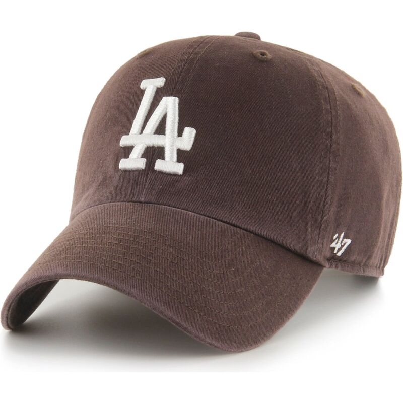 cepice-zaoblena-hneda-nastavitelny-clean-up-no-loop-label-los-angeles-dodgers-mlb-47-brand