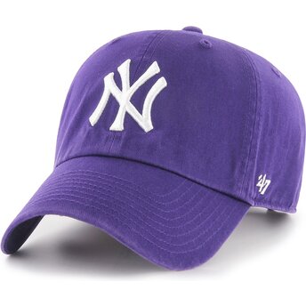 Čepice zaoblená fialová nastavitelný Clean Up No Loop Label New York Yankees MLB 47 Brand