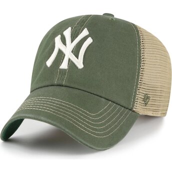Čepice zaoblená zelená snapback Clean Up Trawler New York Yankees MLB 47 Brand