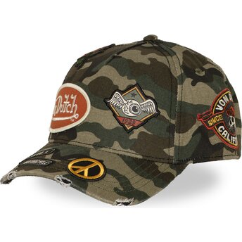 Čepice zaoblená maskáčová snapback KAMO01 Von Dutch