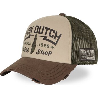 Čepice zaoblená hnědá snapback CREW40 Von Dutch