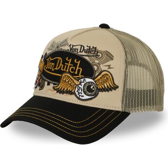 Čepice zaoblená béžová snapback PATCHES19 Von Dutch