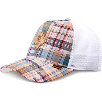 Čepice zaoblená vícebarevná snapback HFT Patch Check Turquoise Djinns