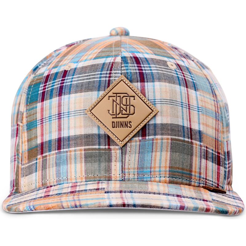 cepice-rovna-vicebarevna-snapback-patch-check-turquioise-djinns
