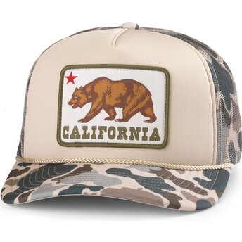 Čepice zaoblená maskáčová snapback Mallard Foamy California Bear American Needle