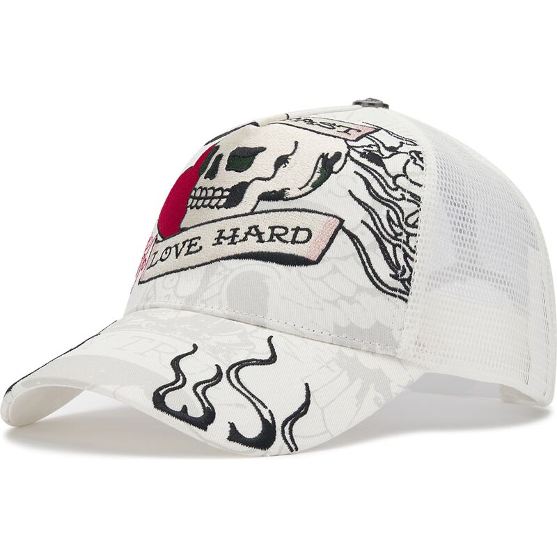 cepice-zaoblena-bila-snapback-live-fast-love-hard-ed-hardy