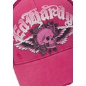 cepice-zaoblena-ruzova-snapback-flaming-gothic-skull-washed-ed-hardy