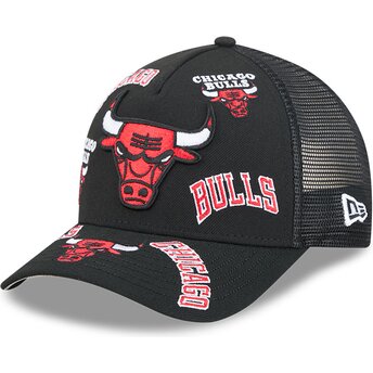 Čepice zaoblená černá snapback 9FORTY M-Crown A Frame All Over Chicago Bulls NBA New Era