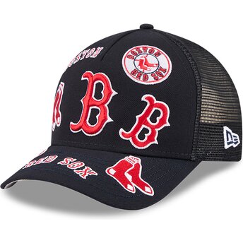 Čepice zaoblená námořnická modrá snapback 9FORTY M-Crown A Frame All Over Boston Red Sox MLB New Era