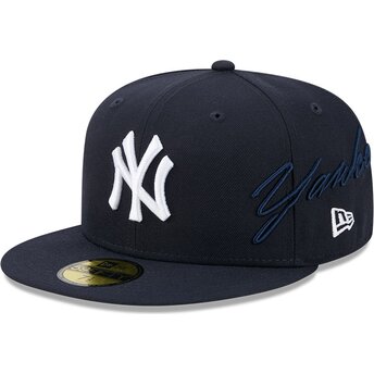 Čepice rovná námořnická modrá přiléhavá 59FIFTY Side Script New York Yankees MLB New Era