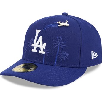 Čepice zaoblená modrá přiléhavá 59FIFTY Pin NA Lifestyle F1 Los Angeles Dodgers MLB New Era