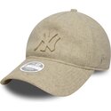cepice-zaoblena-bezova-nastavitelny-9twenty-a-frame-melton-luxe-new-york-yankees-mlb-new-era