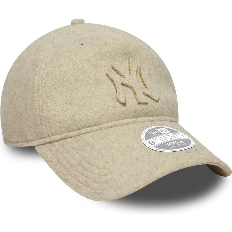 cepice-zaoblena-bezova-nastavitelny-9twenty-a-frame-melton-luxe-new-york-yankees-mlb-new-era