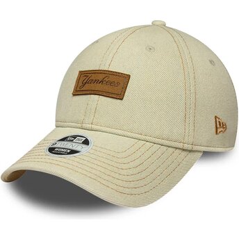 Čepice zaoblená béžová nastavitelný 9TWENTY Denim New York Yankees MLB New Era