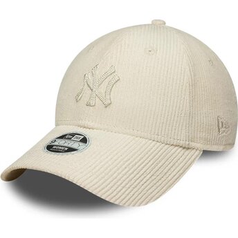 Čepice zaoblená béžová nastavitelný 9FORTY Cord New York Yankees MLB New Era